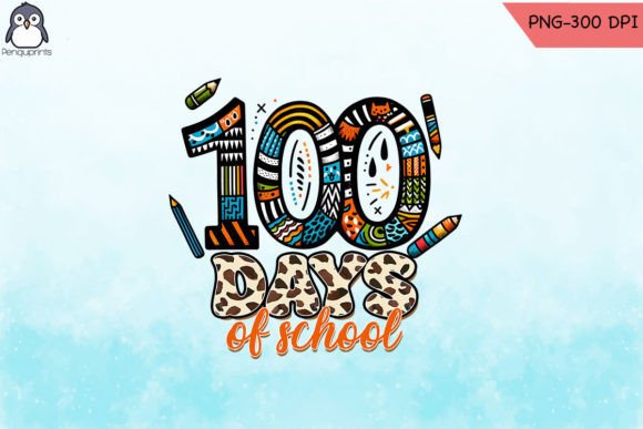 100 Days of School Western PNG Graphics for Crafts