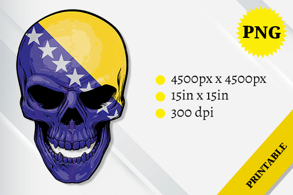 Bosnia and Herzegovina Skull X Flag Graphics and Illustrations Review