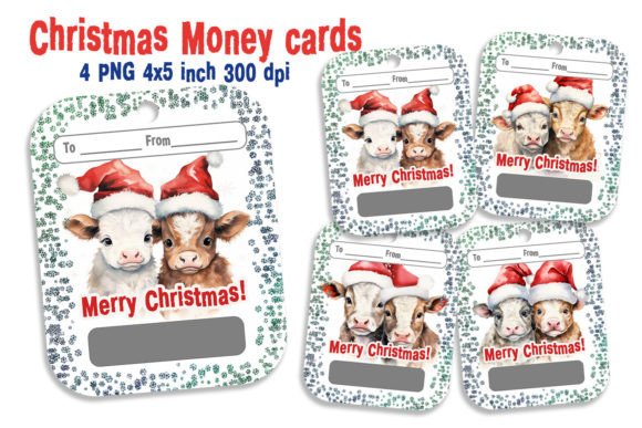 Christmas Money Cards Printable PNG for Graphics & Crafts