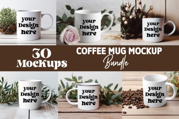 Coffee Mug Mockup Bundle for Graphics and Mugs Amp