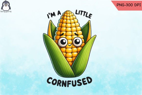 Cornfused Funny Corn Puns PNG Graphics for Crafts