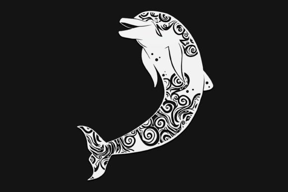 Dolphin Mandala Drawing 147 for Graphics and Illustrations