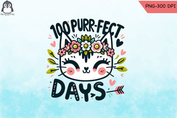 Girl 100th Day Kitty Face PNG Review