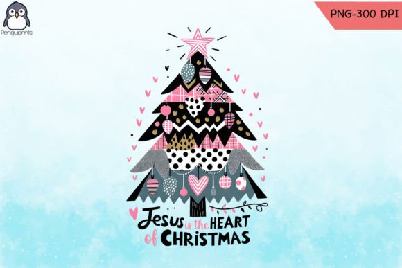 Heart of Christmas Jesus PNG Graphics for Crafts