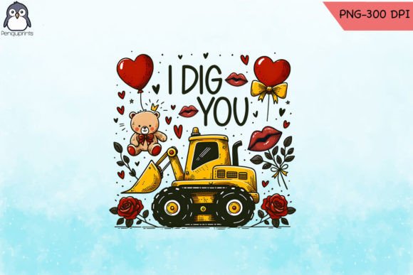 I Dig You Valentine Sublimation PNG for Graphics and Crafts