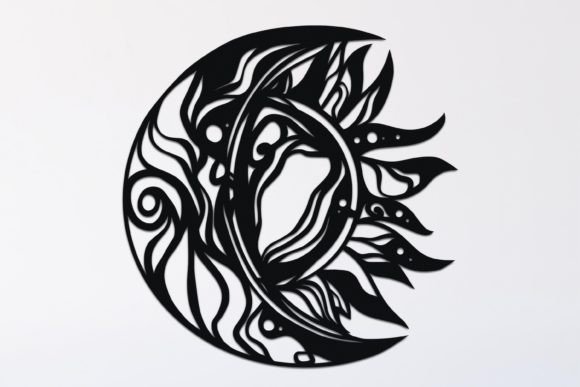 Inky Crescent Moon and Sun Drawing 67 Graphics and Illustrations Review