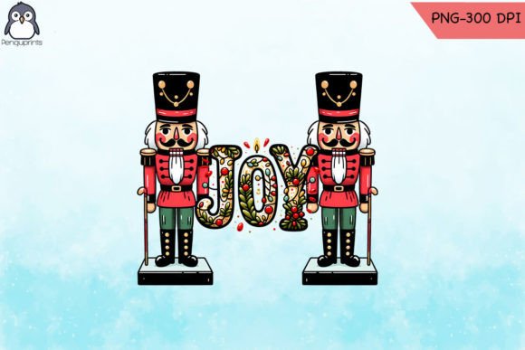 Joy Nutcracker Christmas PNG for Graphics and Crafts