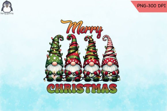 Merry Christmas Gnomes Graphics for Crafts and DIY