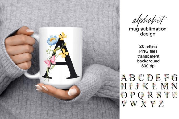 Mug Sublimation Design with Letters, PNG Review