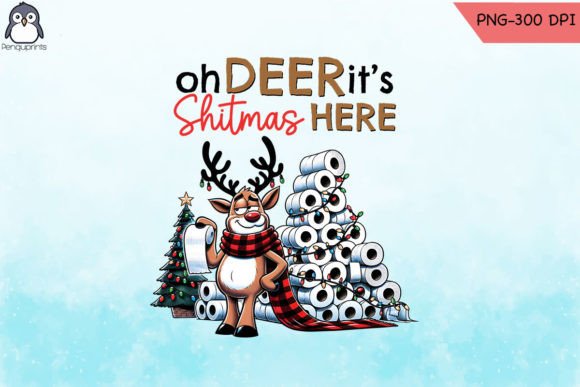 Oh Deer Toilet Paper Christmas Tree PNG Graphics for Crafts