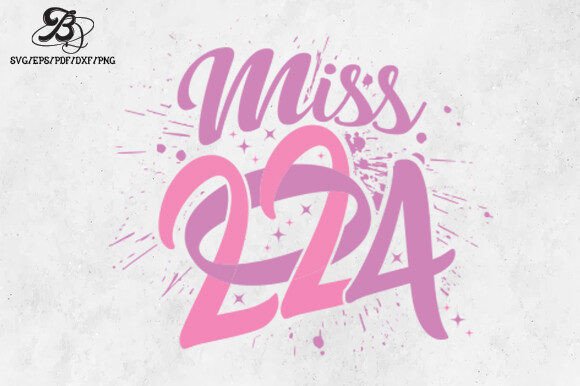 Pink New Year SVG Miss 2024 Design for Graphics and Crafts