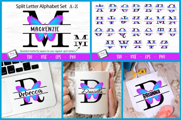Split Letters Butterfly Monograms: A Review for Graphics and Crafts Sellers