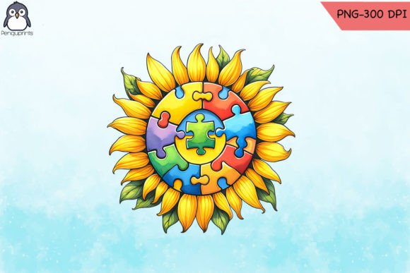Sunflower Autism Awareness SVG for Crafts and Graphics