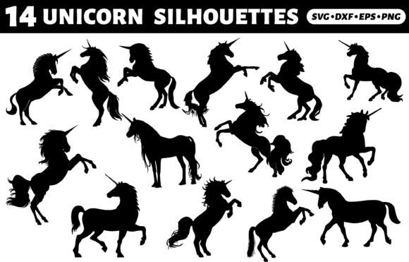 Unicorn Silhouettes Bundle: Graphics for Crafts & Content