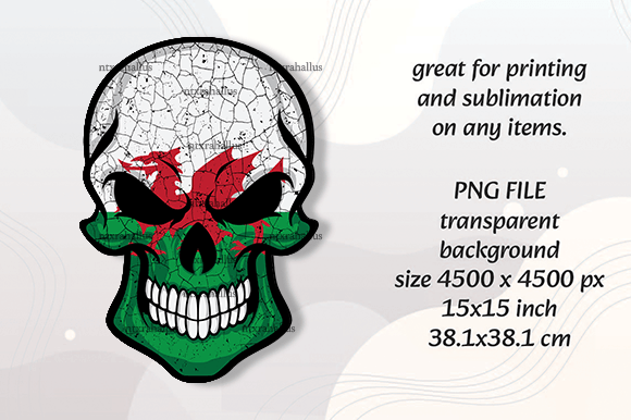 Wales Skull PNG File: Graphics for Handmade Crafts